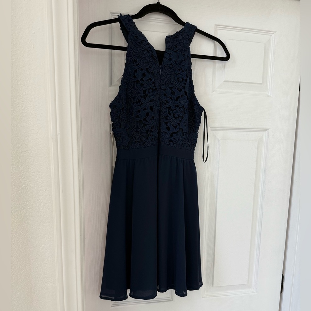 Lulus Navy Blue Lace Dress